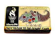 Pin's Happy Thanksgiving JO Atlanta 1996 32mm Signé ACOG 8g