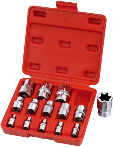 Coffret douilles torx - de,