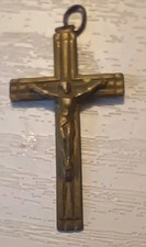 Ancien Pendentif Religieux Crucifix Jésus Christ