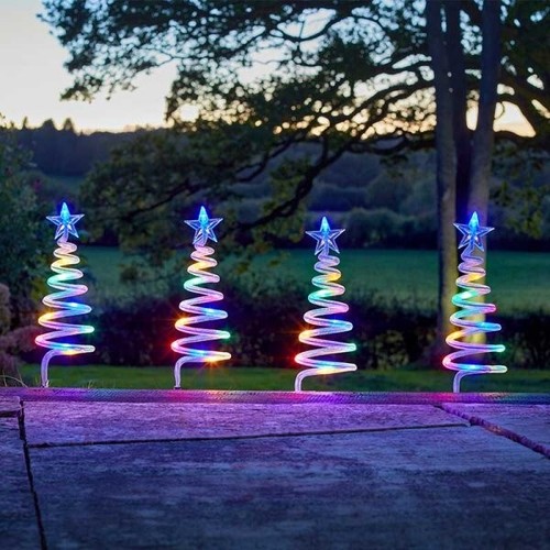 Noël spirale piquet - piquet, lumières