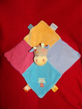 Doudou Plat Nattou Vache Girafe Oasis Bleu Rose Palmier