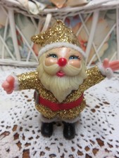 Père Noël doré ancien Japan, vintage hauteur 9 cm environ