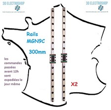 2 Rails de guidage linéaire MGN9 300mm et chariots MGN9C à billes imprimante 3D