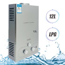 12L Portable Propane Gaz Chauffe-Eau LPG Camp Caravane Chauffe-Douche