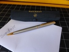 stylo bille waterman ancien paris ballpoint pen argenté  doré silver gold