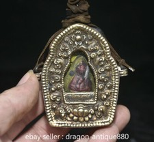 4" Tibet Buddhist copper Red