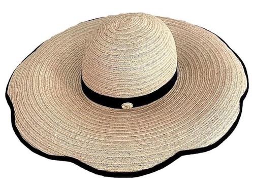 Camelia chanel straw hat with - camelia,