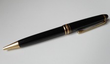 AUTHENTIQUE MONTBLANC MEISTERSTUCK STYLO BILLE NOIR PLAQUE OR