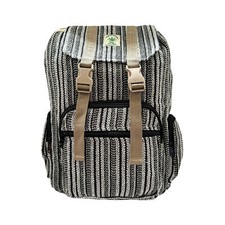 Sac à Dos en Chanvre Népalais - Noir & Blanc