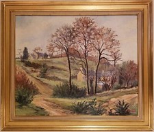 Huile  sur toile paysage SA BOISECQ
