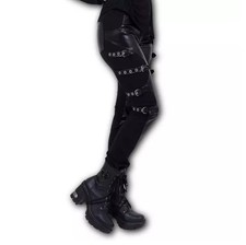 Pantalon noir gothique spiral - pantalon,