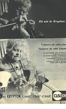 PUBLICITE ADVERTISING 1963   CLAUDE le KRYPTON ampoule lumière