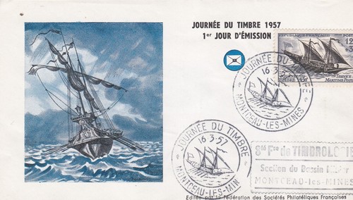 France 1957 fdc journee - france,