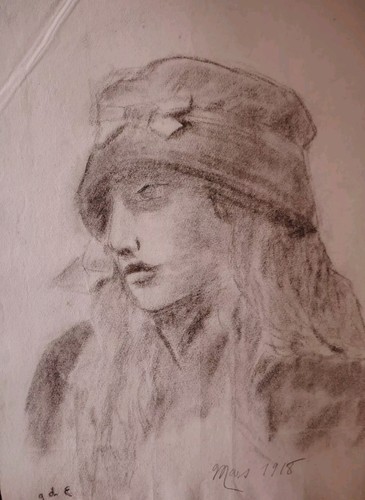 Joli dessin fusain visage - dessin,