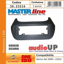 Masque Autoradio 1 DIN Pour Citroën Nemo Jusqu'En 2014 - Couleur Gris Foncé