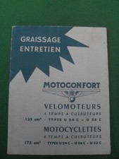 NOTICE GRAISSAGE et ENTRETIEN " MOTOCONFORT  125 et 175  cm3  " années 50