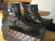 Boots Patrick Cox cuir noir clou  taille 38