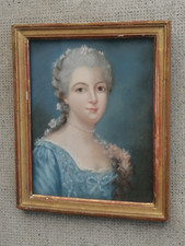 Ancien portrait de femme XVIII ème siècle ? Pastel tableau painting