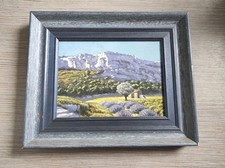 Tableau peinture paysage sud Provence Midi montagne lavande signé