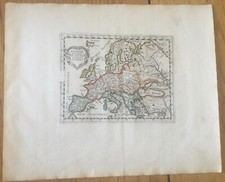 RARE CARTE EUROPE ATLAS BRIET COULEURS BE 1653