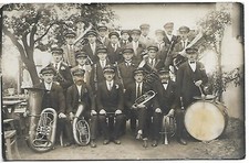 Carte Postale Photo FANFARE INSTRUMENT Région Alsace Lorraine Trompette Tambour
