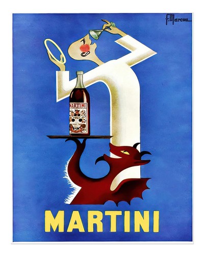 Vintage martini art - martini,