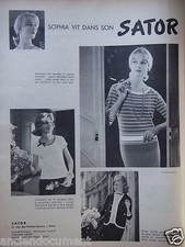 PUBLICITÉ 1959 SATOR MARINIÈRE VERT ABSINTHE CHANDAIL FIL D'ÉCOSSE - ADVERTISING