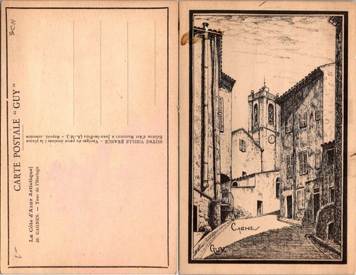 Cagnes france vintage - cagnes, postcard