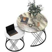 HOMCOM Lot de 2 tables basses