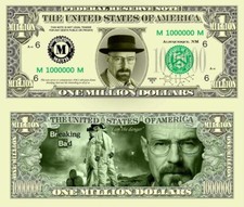 BREAKING BAD BILLET MILLION DOLLAR US ! HEISENBERG Walter WHITE Série Gangster