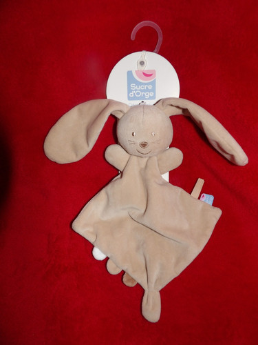 Doudou sucre orge lapin plat - sucre,