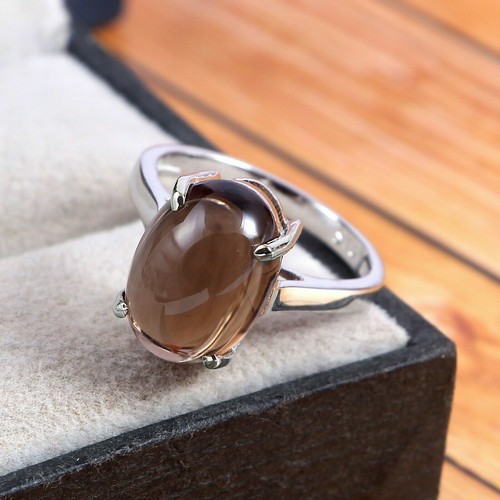 Bague quartz fumé délicat - en,