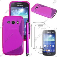 Housse Etui Coque Violet pour Samsung Galaxy Ace 3 S7270 + Stylet + 3 Films