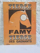 Carton publicitaire ancien margarine FAMY MELBA TIERCÉ cheval double face