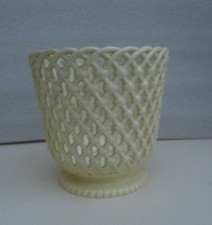 Cache pot plastique rigide  vintage crème  « SYLA »