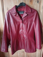 Demi Veste Véritable Cuir Femme Bordeaux Taille 40 signe LM Leather Millenium