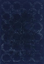 Tapis bleu géométrique
