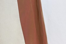 2 Paires de rideaux en ottoman beige doublé bordure marron