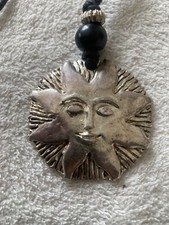 superbe collier pendentif soleil dans le gout de Cocteau - Jacky De G