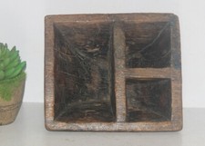 Antique en Bois Compagne Trible Bol, Épices Bol Ancienne Originale