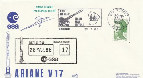 Esa enveloppe 1986 - enveloppe, fusée