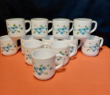 lot de 12 tasses droite cafè moka arcopal fleurs myosotis