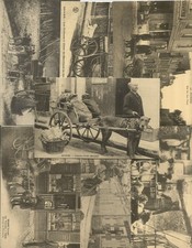 LOT 9 CPA. Voiture à chien. Repro CECODI. Fourmies Beziers Briare Sologne Ault..