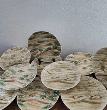 11 assiettes En Barbotine Trompe L'oeil Asperges choisy le Roi 