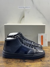 Santoni Sneaker En Cuir Bleu