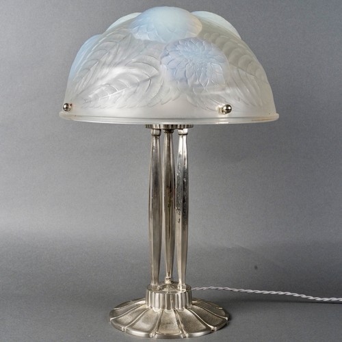 Lampe dahlias verre opalescent - lampe,