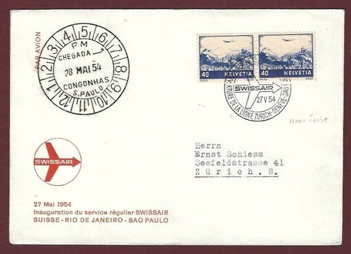 Suisse lettre swissair rio - -,