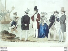 Gravure Mode Le Progres 1856-