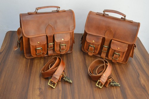 Pochette latérale moto cuir