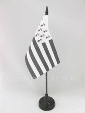 DRAPEAU DE TABLE BRETAGNE ALTERNATIF 15x10cm - PETIT DRAPEAUX DE BUREAU BRETON -